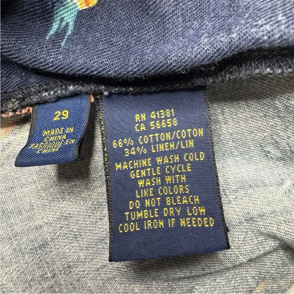 Polo Ralph Lauren Linen Blend Nautical‎ Shorts Blue Boats Size 29 Sailing